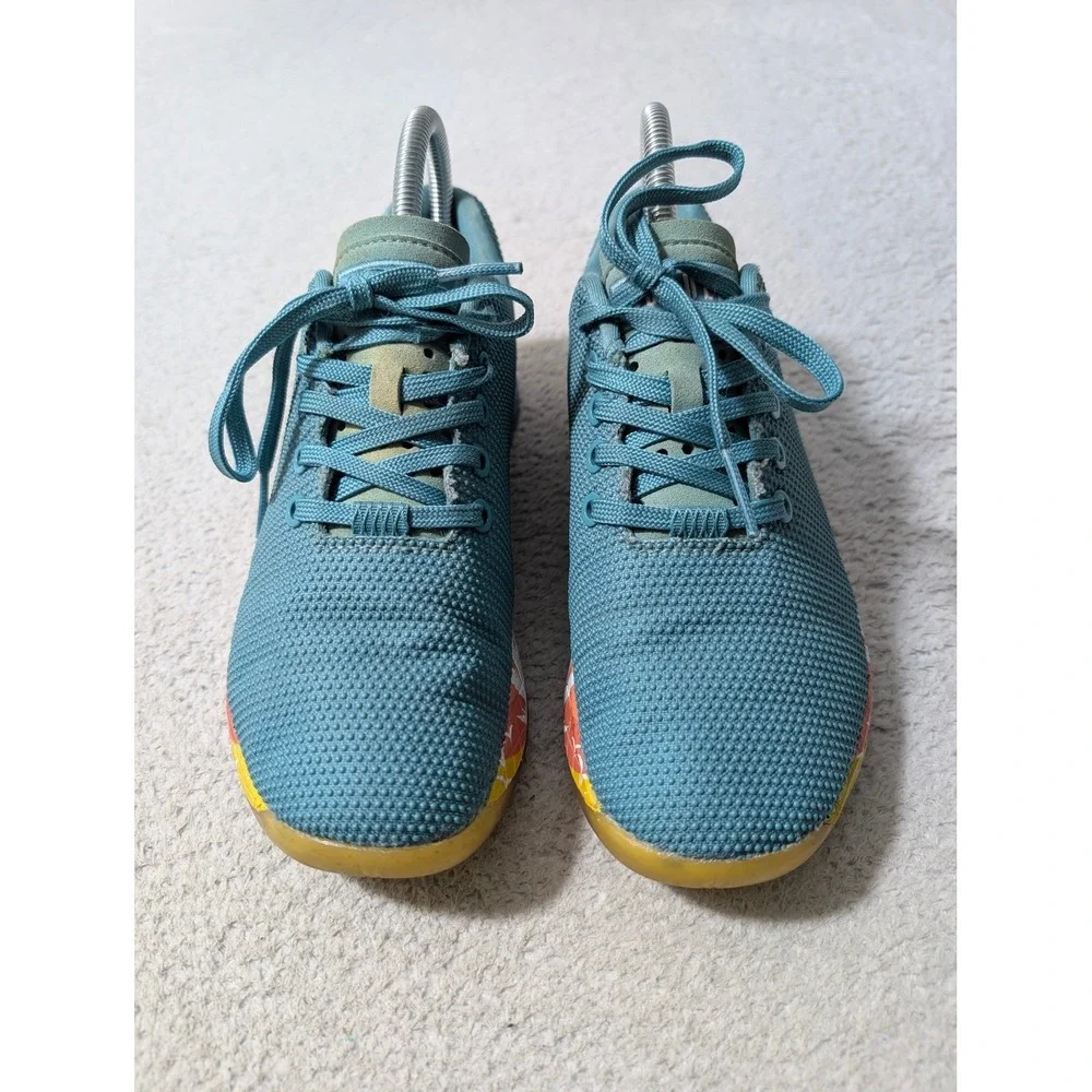 NOBULL Trainer Women 7 Teal Rainbow Sunrise Palm Tree SuperFabric Cross Training